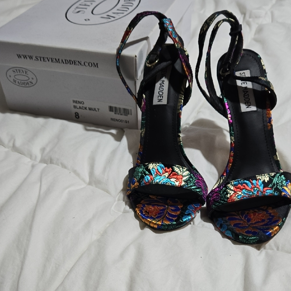 Steve Madden Black Heels with Ankle Straps